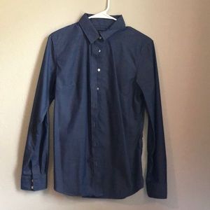 Tailored fit button down blouse